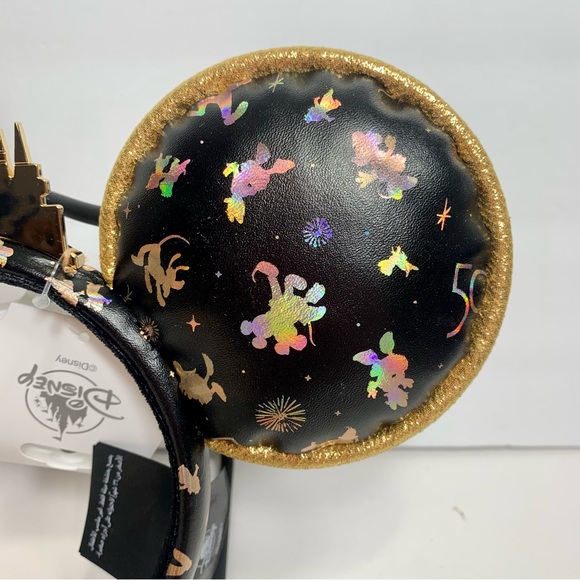 NWT. Disney 50th anniversary black and gold castle ears. Black with gold - Picture 3 of 9